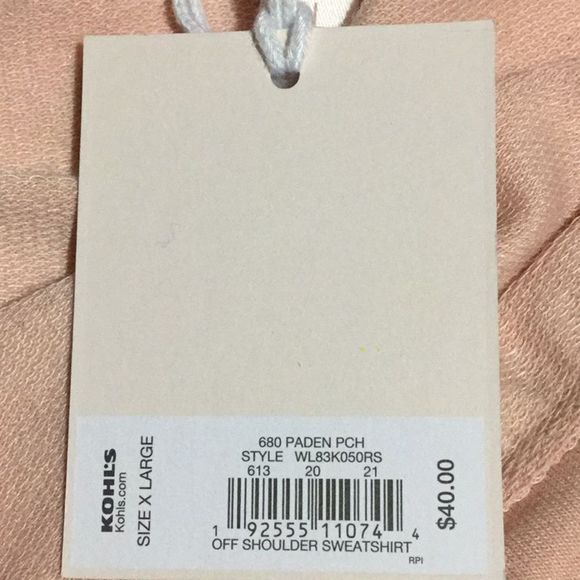 Lauren Conrad Off Shoulder Sweatshirt Paden Peach - Picture 5 of 6